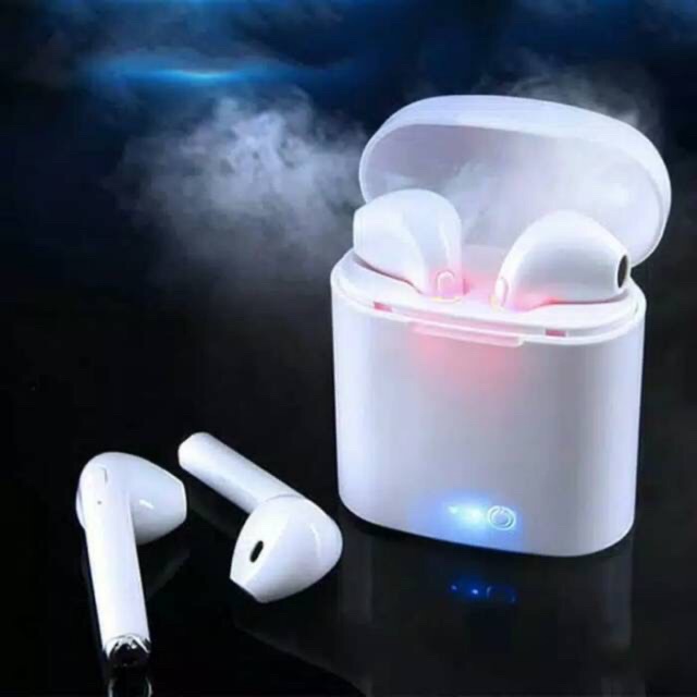 HANDSFREE EPODS TWS i7S MURAH WIRELES BLUETOOTH EARPHONE HENSET HEADSET HANSET TWS i7S 2 KUPING