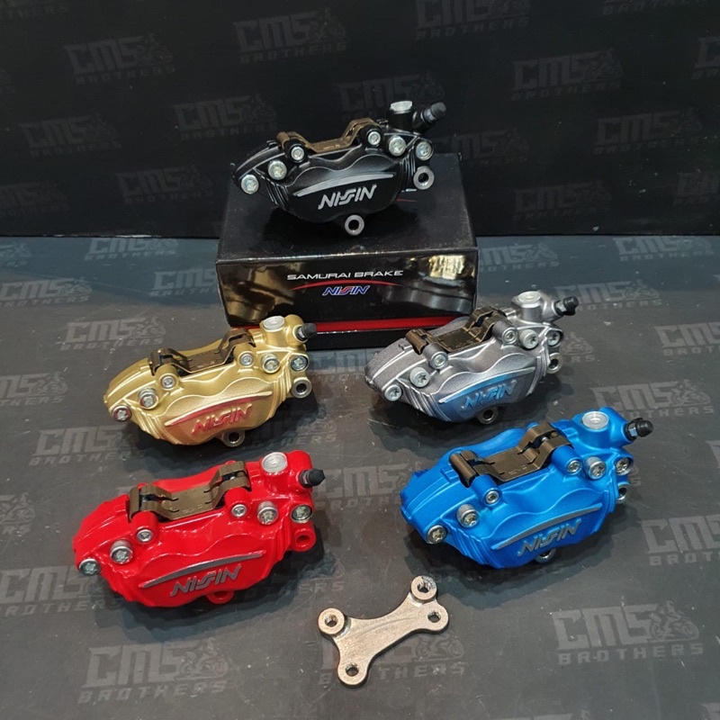 Kaliper Depan Nissin Samurai 4 Piston plus Bracket Kaliper Ninja 150 RR