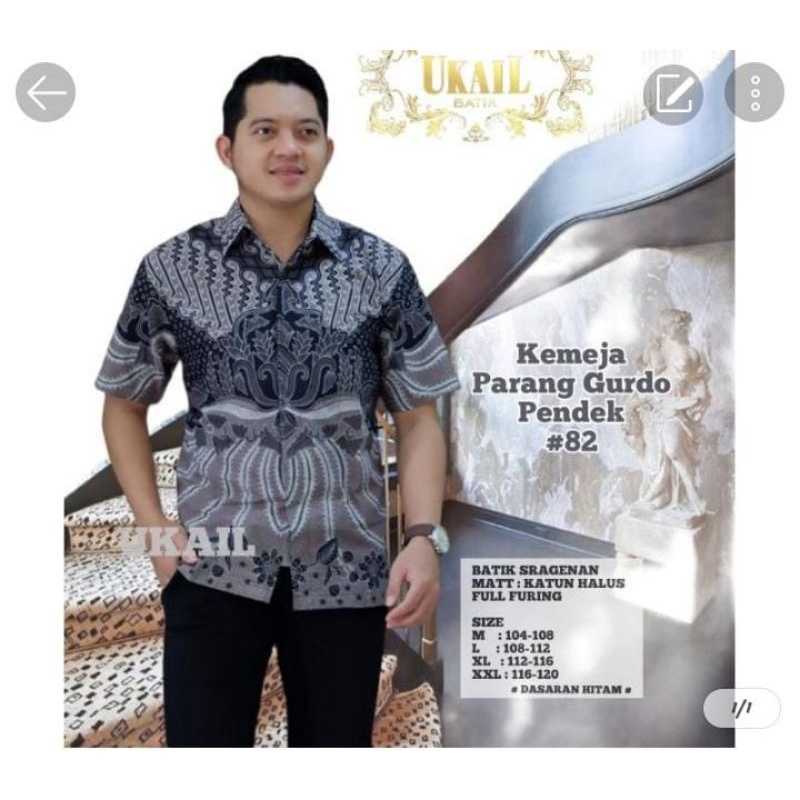 Baju Kemeja Batik Pria Lengan Pendek Lapis Furing Bahan Katun Halus Premium