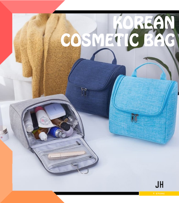 Korean Bag - Tas Travel Wanita - Tas Make Up - Tas Kosmetik - Tas Piknik - Organizer Bag DENIM A602