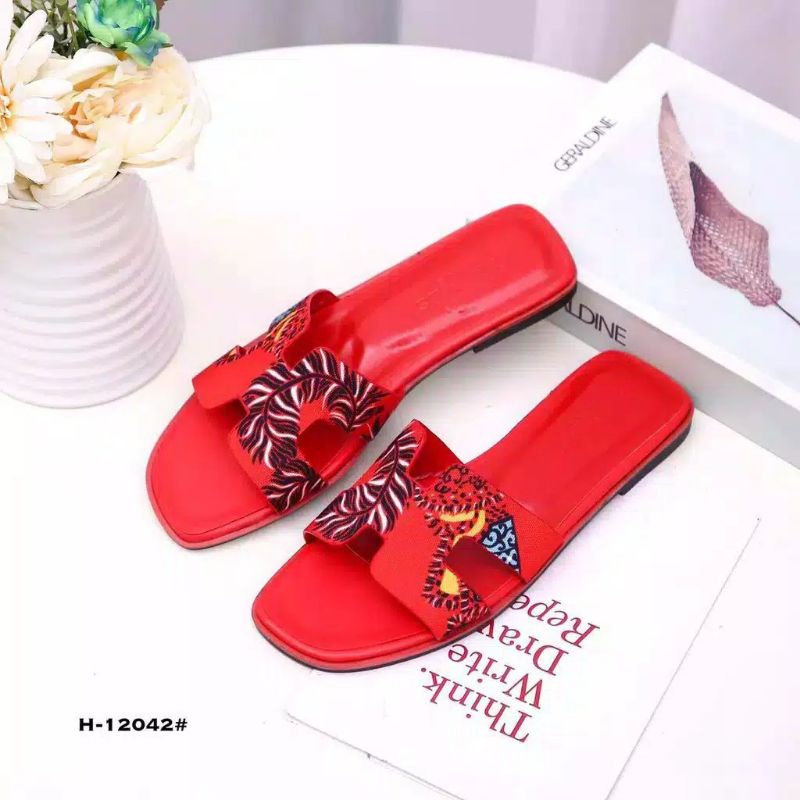 SANDAL WANITA TEPLEK H PRINTING BATIK G56