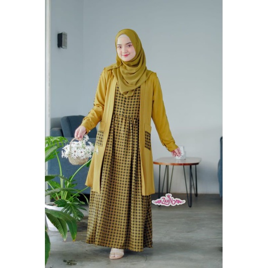 GAMIS ANDARA (KOTAK) DRESS ORIE ZAHIN/SET OUTER Ori Zahin/Itycrepe