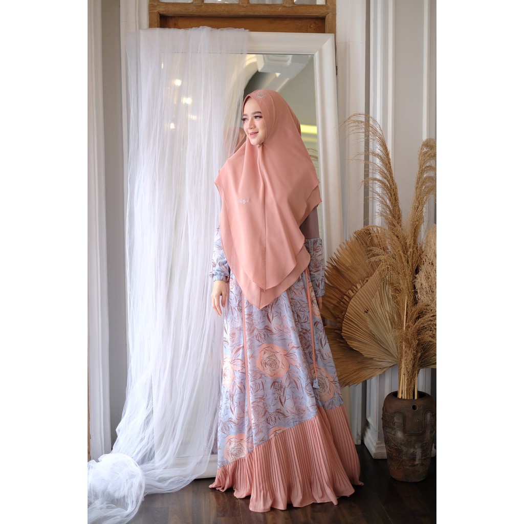 Ulya Hijab Gamis Syari Baju Muslim Wanita Peach
