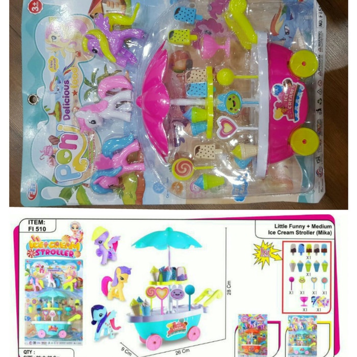 FI510 - Mainan Gerobak Ice Cream Shopping Cart Little Funny + Medium Kuda Poni FI 510