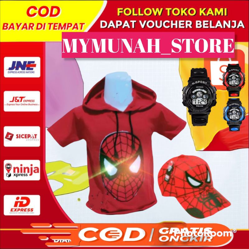 Kaos Anak Hodie LED Anak Laki Laki Usia 2-10 Tahun Murah