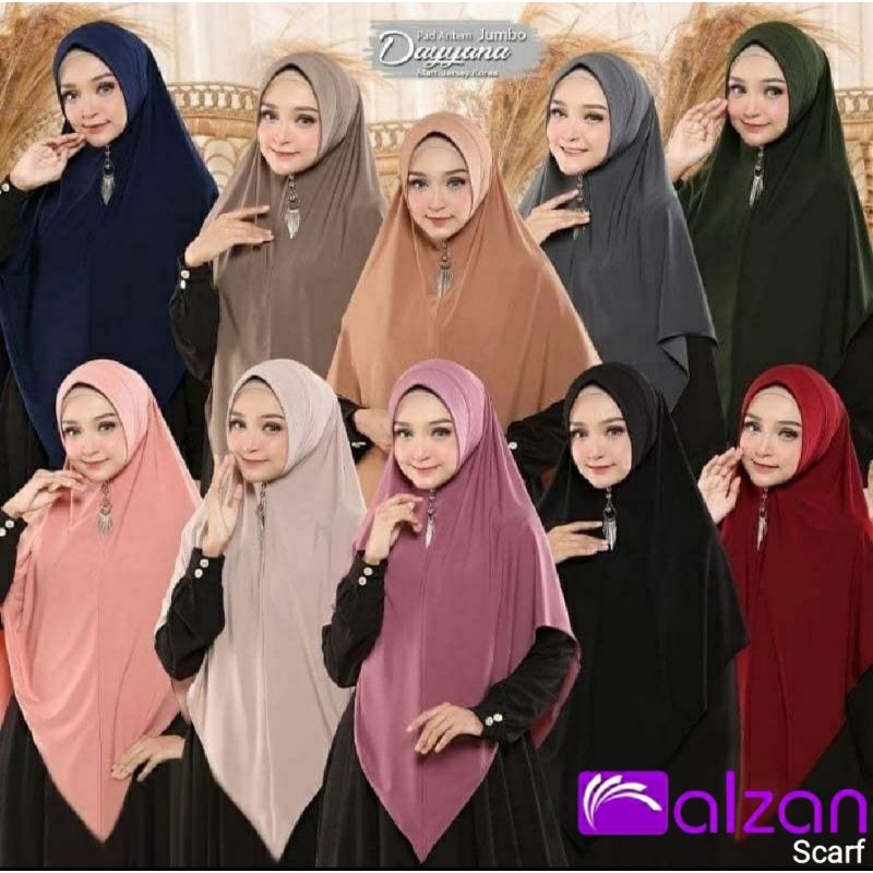 Hijab syari khimar dayyana pad antem jumbo bergo ptu ashmina instan pakaian muslim premiun