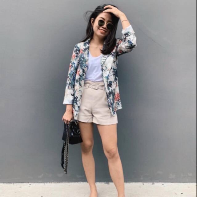 Blazer zara flower + belt
