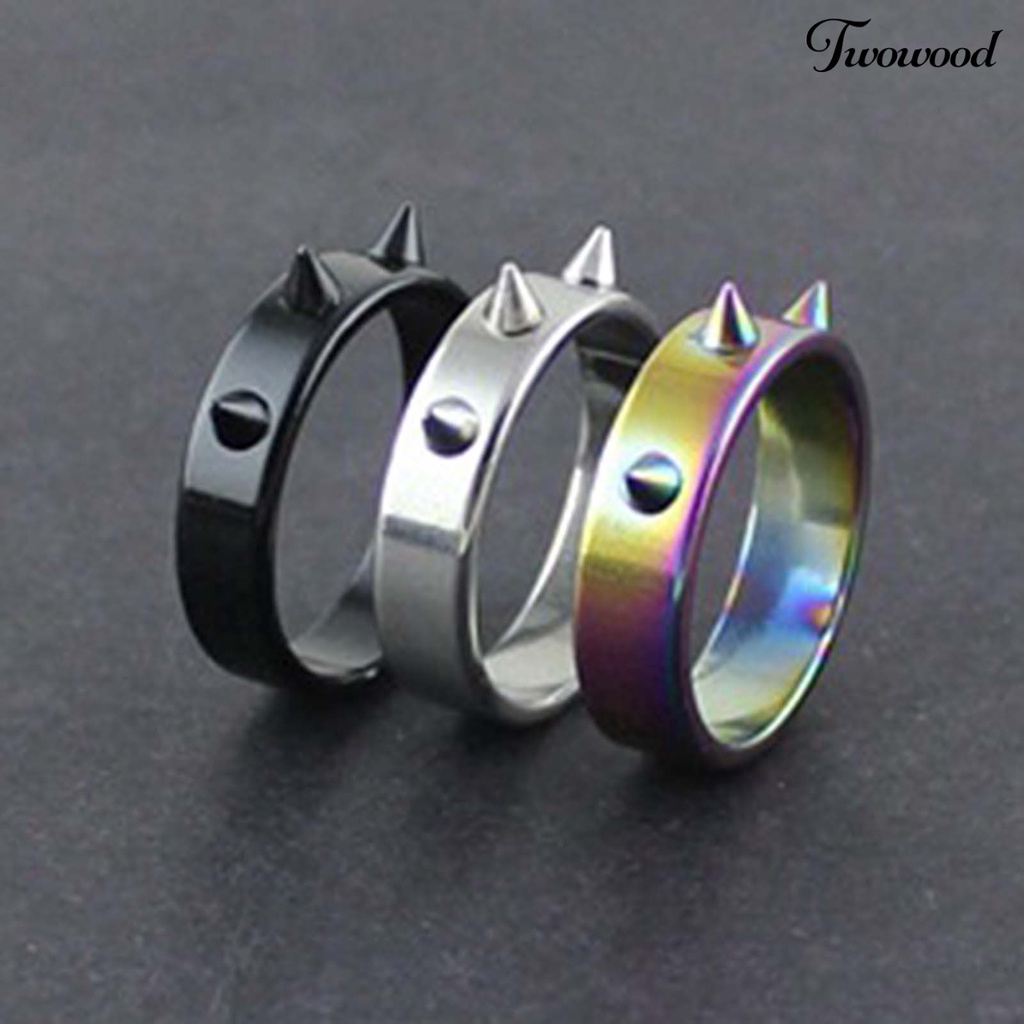 Twowood Portable Ring Easy Match Stainless Steel Decorative Exquisite Finger Ring for Daily