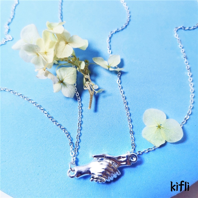 2 pcs,Jabat Tangan Beberapa Kalung,Rantai Klavikula,untuk Wanita dan Pria Hadiah