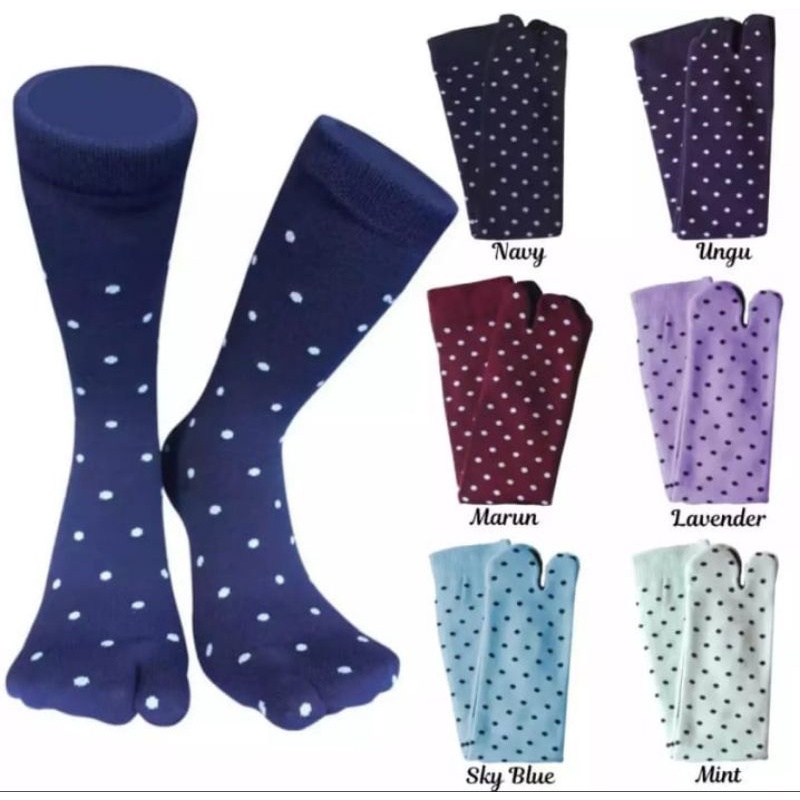 KAUS KAKI JEMPOL MOTIF POLKADOT KAUS KAKI JEMPOL WANITA KAUS KAKI MUSLIMAH MOTIF POLKADOT