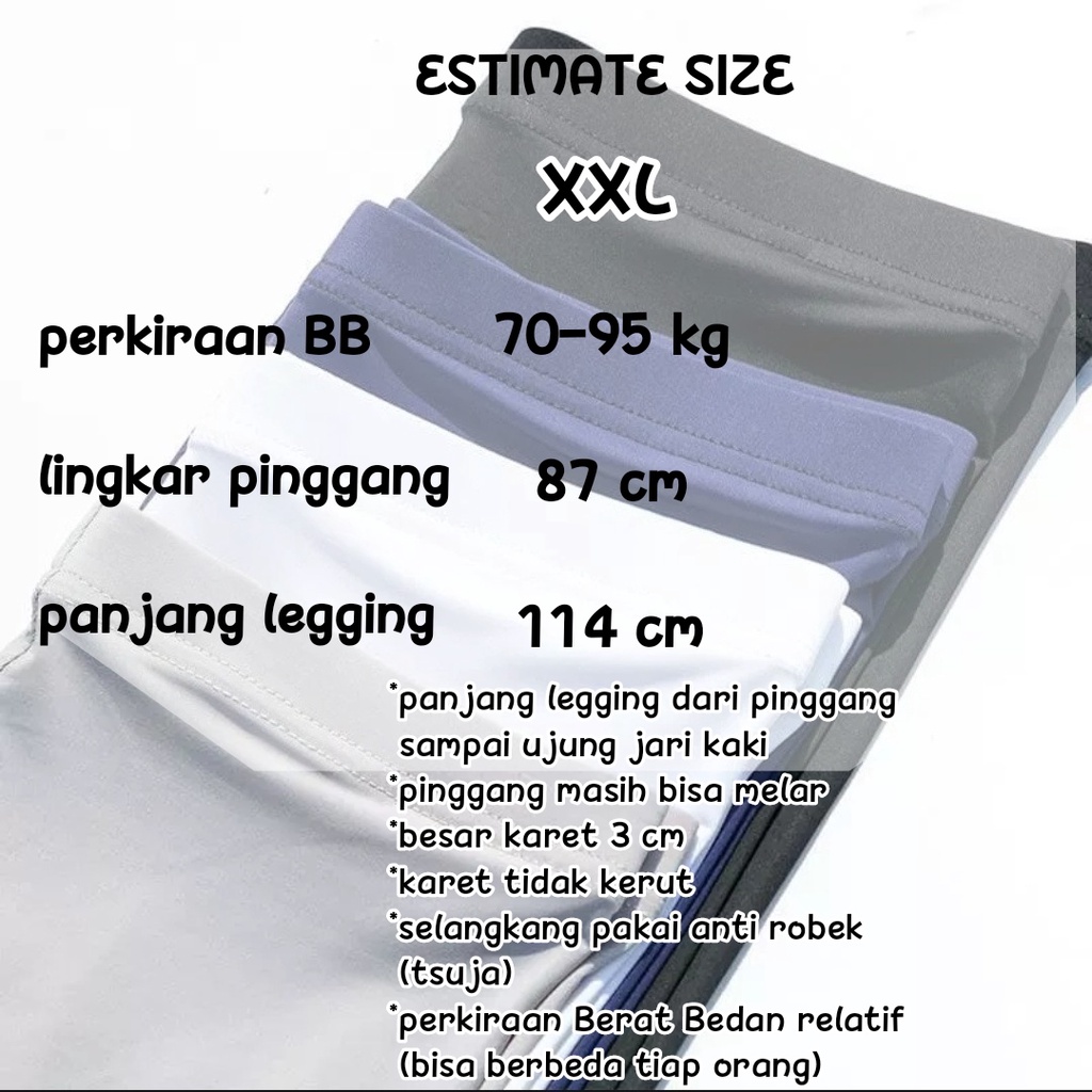 Celana Legging Wudhu Jumbo Wanita Berat Badan 70-95 kg
