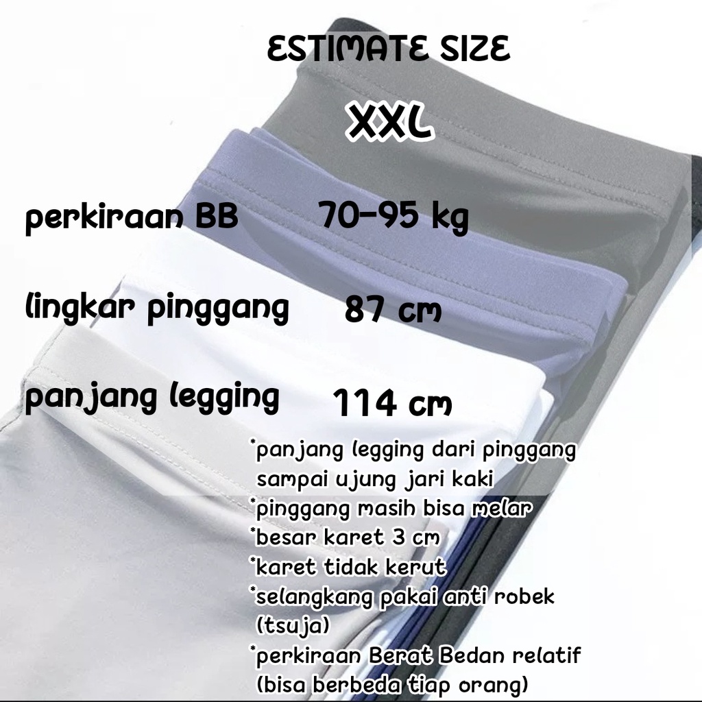 Legging Wudhu Jumbo Basic Polos Berat Badan 70-95 kg