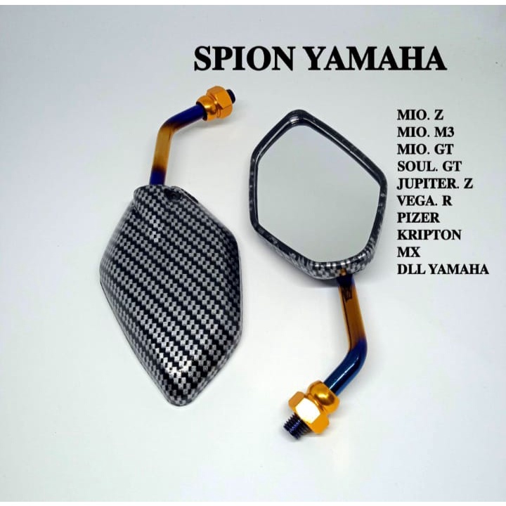 HARGA MURAH PALING LARIS SPION KARBON TWOTUNE MINI YAMAHA.UNIVERSAL SEMUA MOTOR YAHAMA