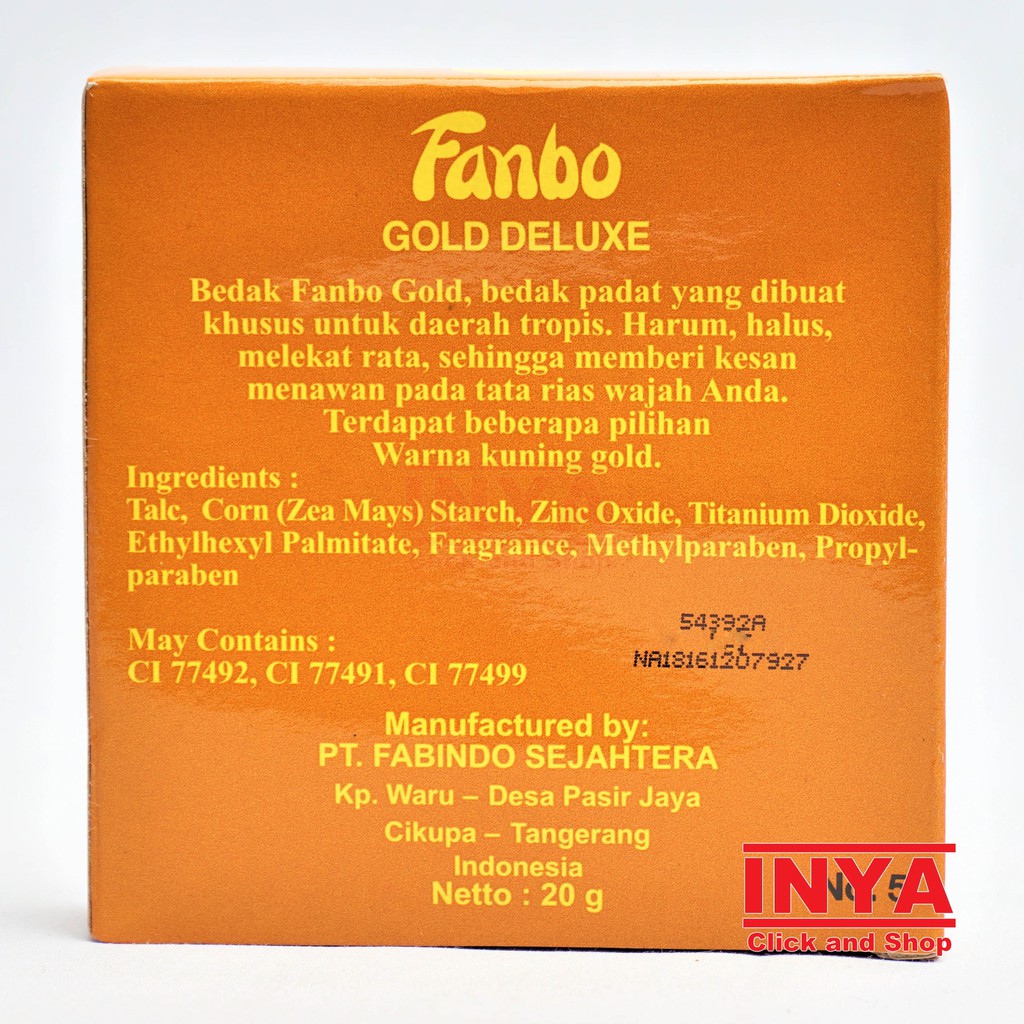 FANBO GOLD DELUXE 5 KUNING LANGSAT COMPACT POWDER 20gr - BEDAK PADAT