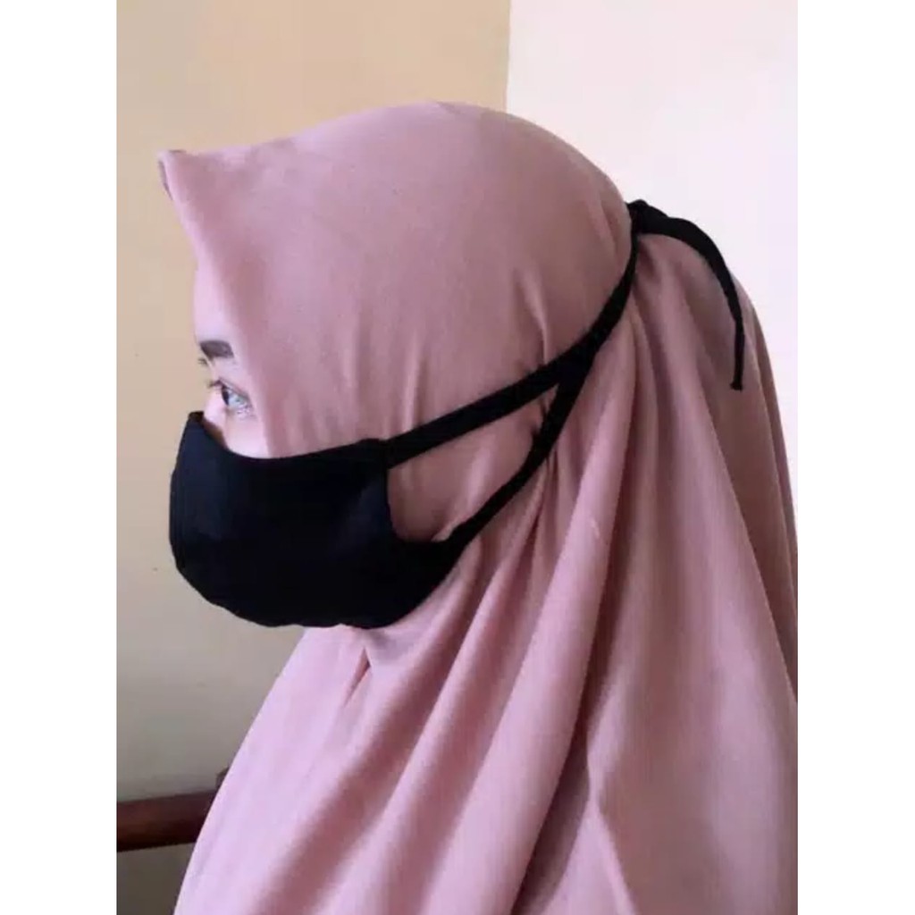 Jakarta bayar di tempat Masker kain hijab non hijab 3lapis cuci ulang