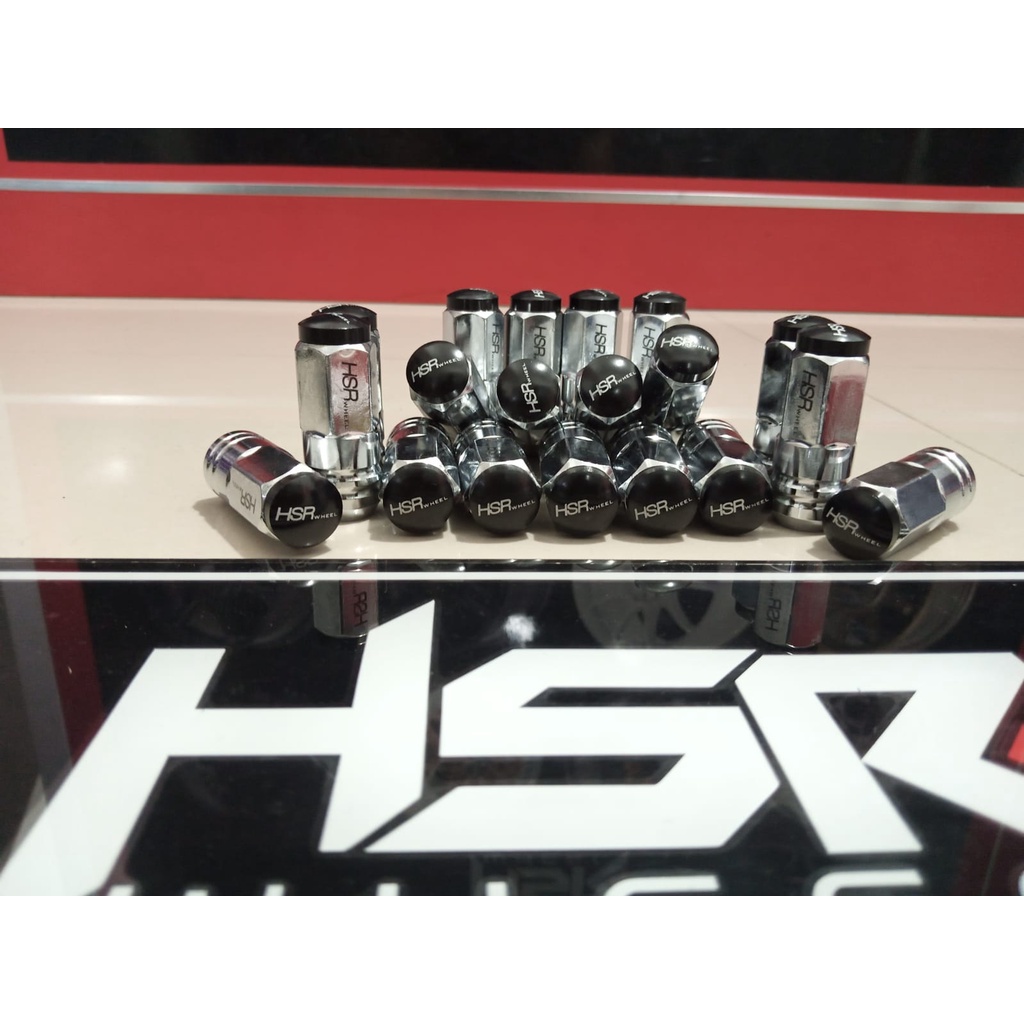 JUAL MUR BAUT RODA VARIASI HSR WARNA BLACK 1,25 BUAT MOBIL GRAND LIVINA ERTIGA JUKE SERENA DLL