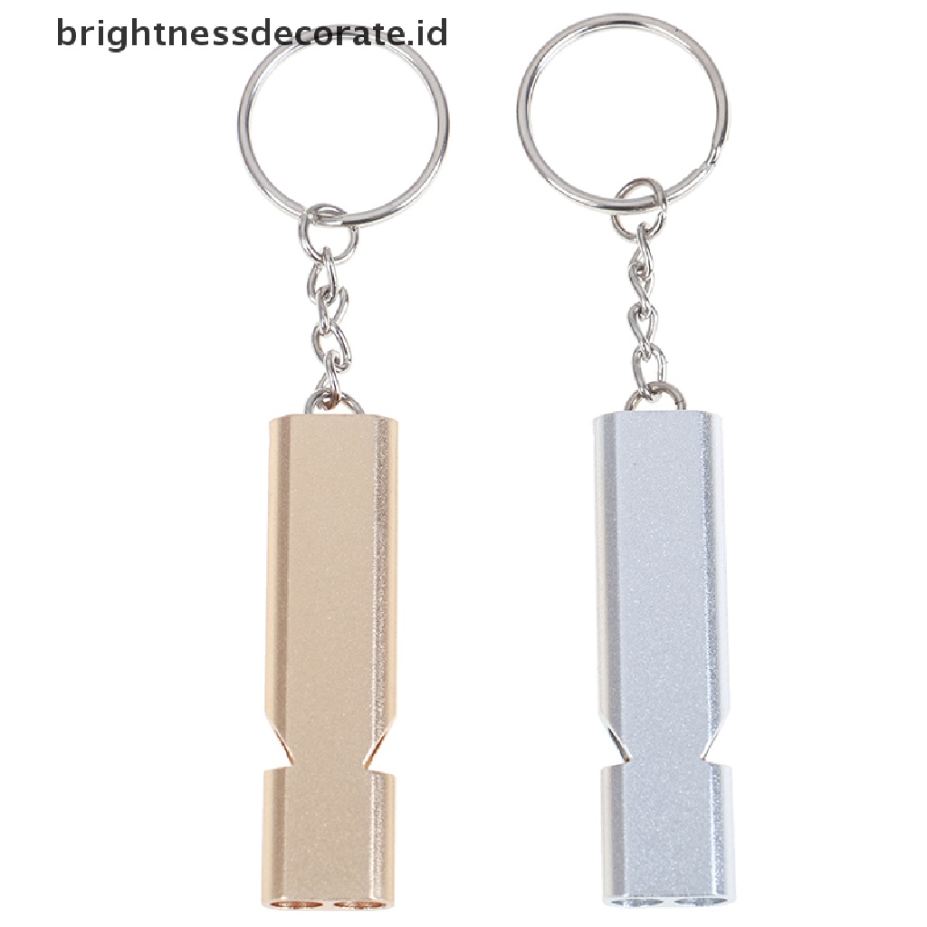 [birth] Alloy Aluminum Emergency Survival Whistle Outdoor Camping Hiking Tool W/Keychain  [ID]