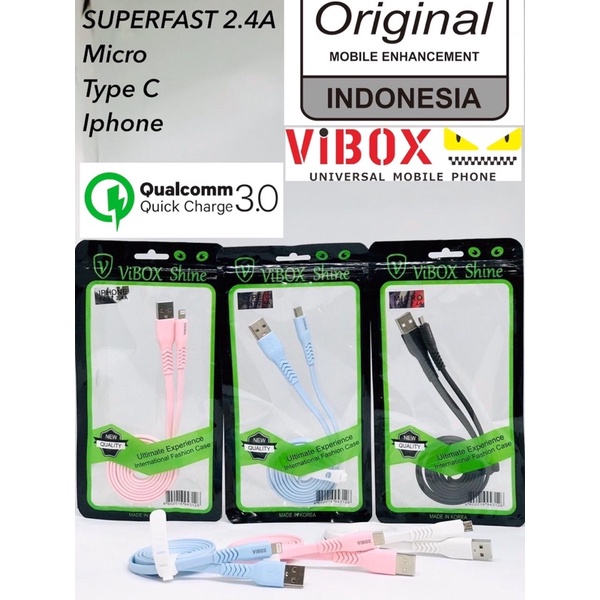 PROMO KABEL DATA VIBOX SHINE MICRO TYPE C IP7 ORIGINAL TERBUKTI KUALITAS PASTI BAGUS