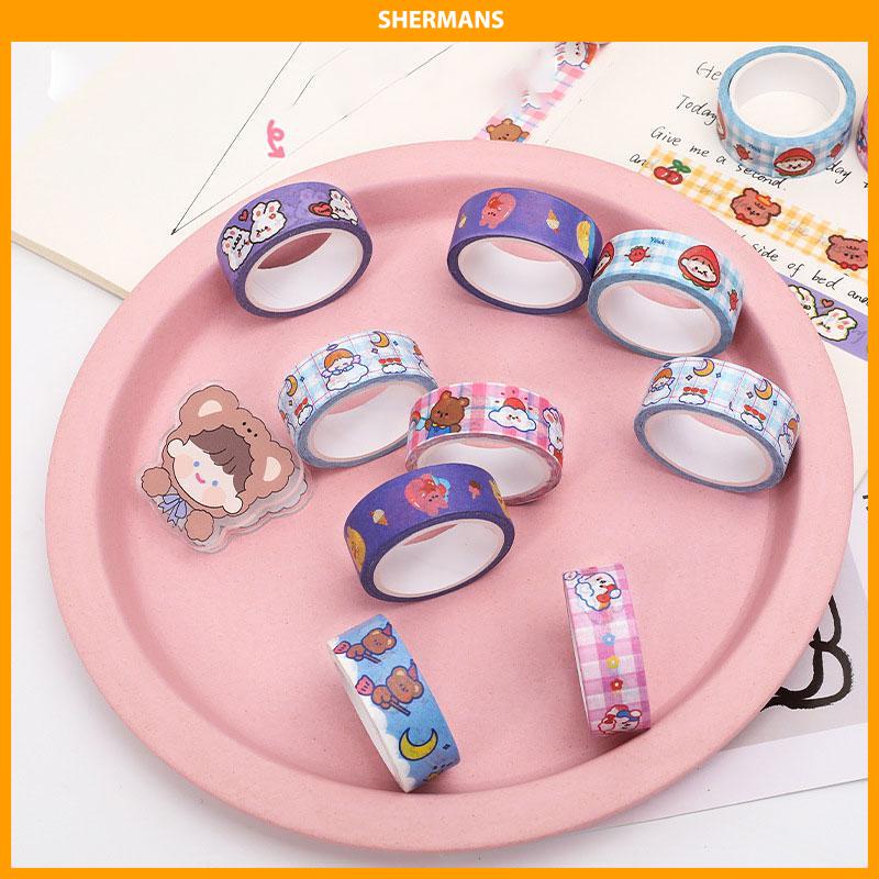 

[Ready Stock❤️]Pita beruang lucu bahan akun tangan DIY dan pita kertas stiker pita anak-anak sherman