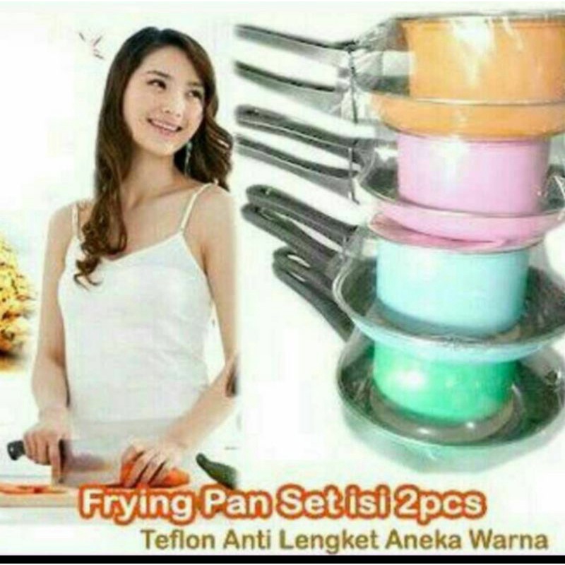 frying pan 1ser isi 2pcs anti lengket/1set panci susu+teflon maspion penggorengan anti lengket