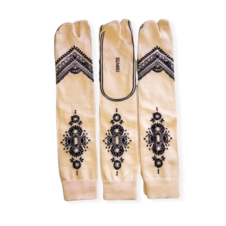 Kaos Kaki jempol muslim motif Random henna bahan spandek polister dan nilon