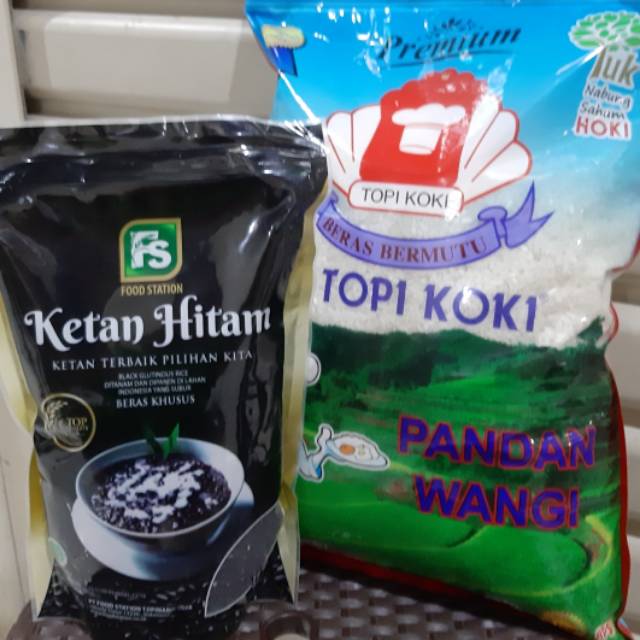 

Topi Koki Pandan Wangi 5 Kg + Ketan n Hitam Premium 1Kg