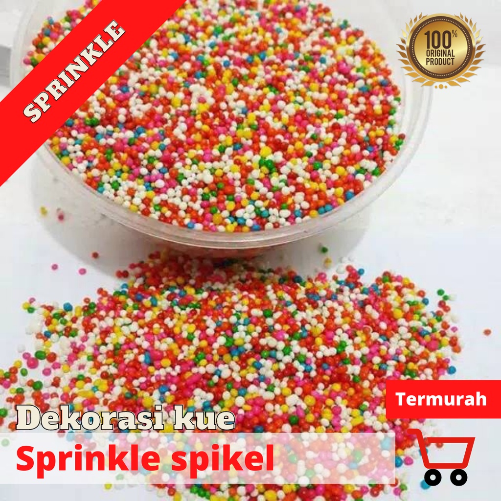

Sprinkle Spikel Trimit Gula Butir rainbow 100 gram hiasan kue Topping
