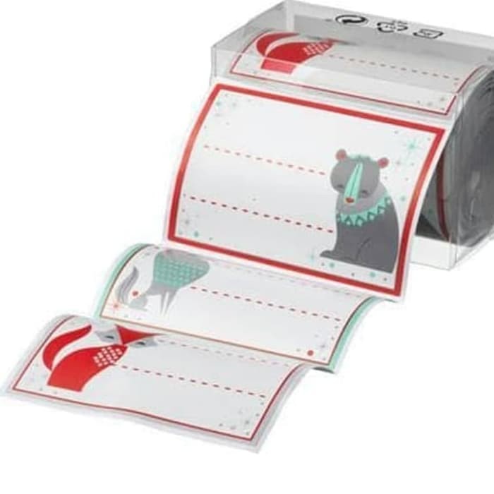 

90pc Vinter stiker label tag nama kado natal aneka motif tempelan nama