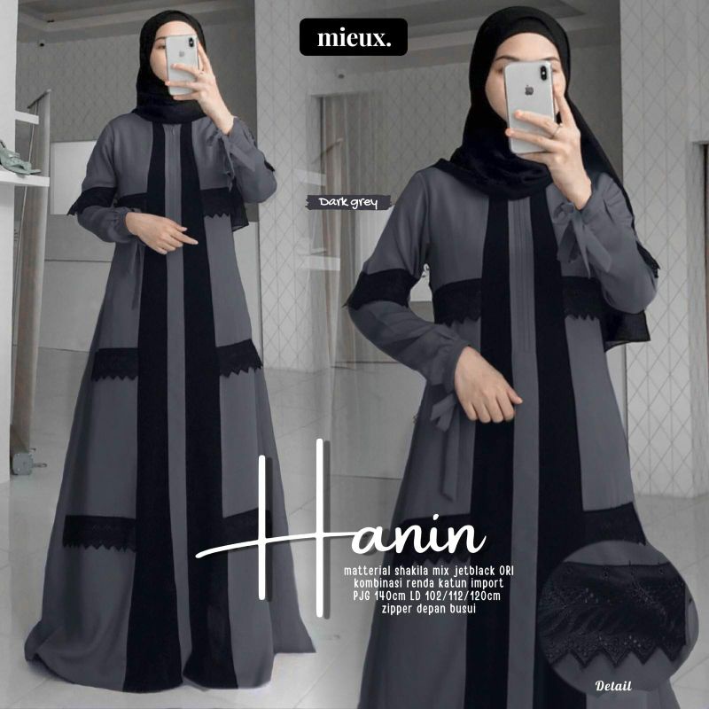 SALE RAMADHAN Gamis Mieux Jumbo LD 120 Original by mieux Gamis Turkey Jetblack Madina / CITRA KIRANA / GHAIDA / MUMTAZ  GAMIS MEWAH | GAMIS MEWAH JUMBO | GAMIS PESTA MEWAH ELEGAN | GAMIS BAHAN JETBLACK | GAMIS JETBLACK PREMIUM | ABAYA JETBLACK PREMIUM-Hanin Grey