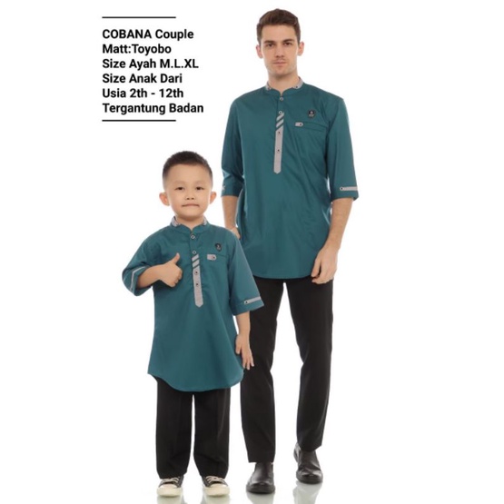 Alburaq28 - Baju Koko Couple Ayah Dan Anak Terlaris Terbaru Koko Pria Warna TOSCA