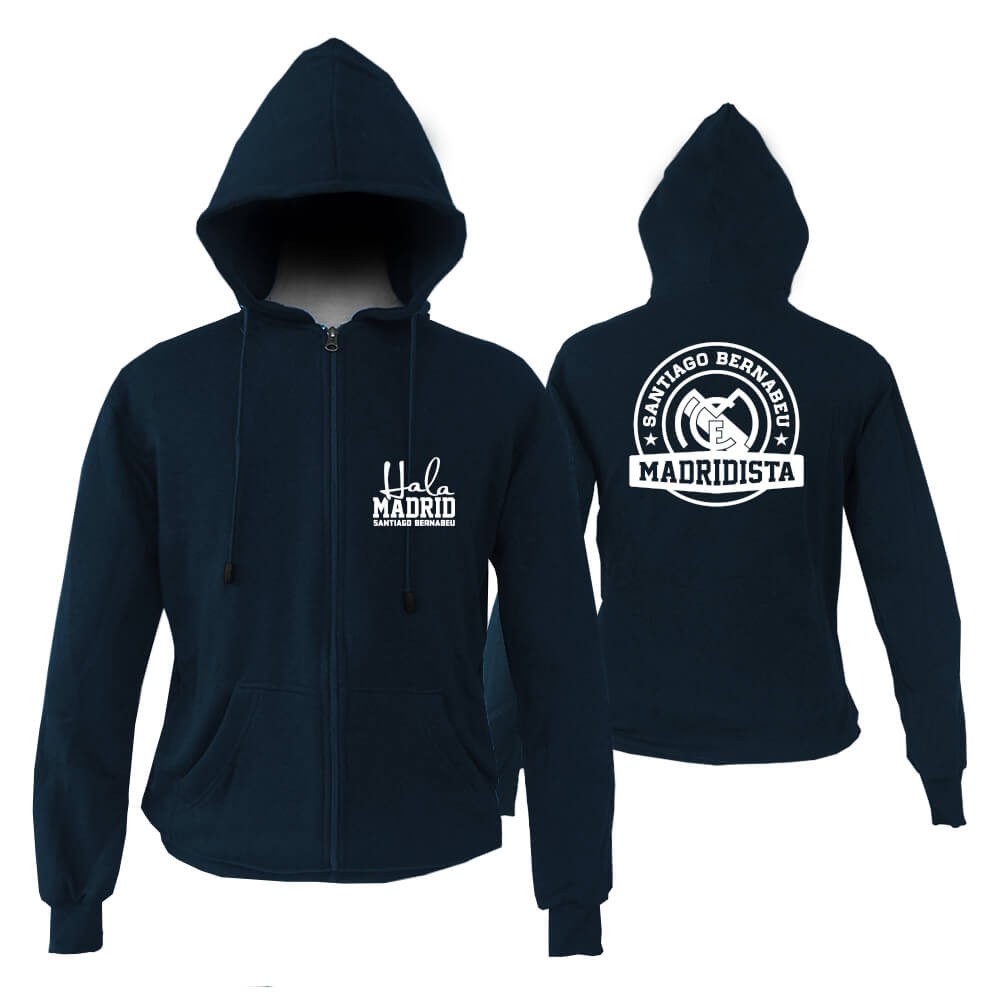 Jaket Zipper HALA MADRID Jaket Bola Madridista Grade Ori Champion 2018 All Size Big Size