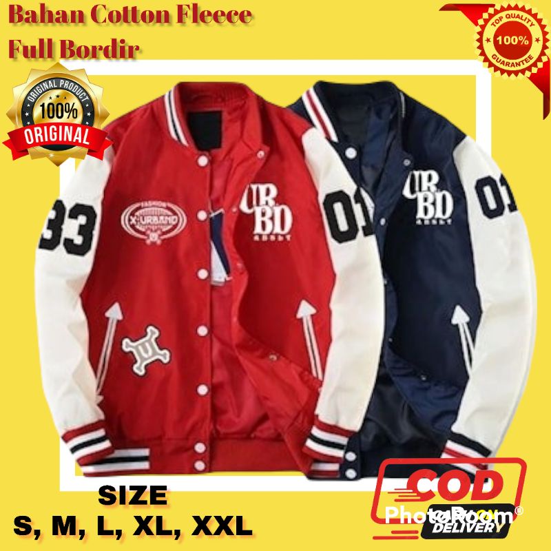 jaket varsity waterproof baseball pria wanita jacket basebal bomber atasan cowok kekinian distro ker