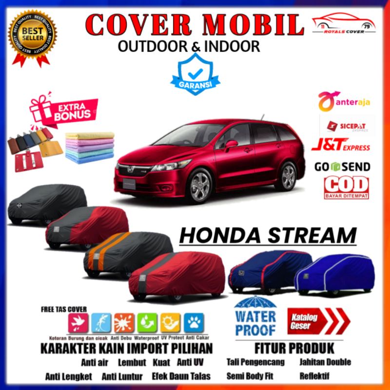 Body Cover Mobil Honda Stream, Sarung Mobil Honda Stream 2001, 2002, 2003, 2004, 2005, 2006, 2007 Selimut Tutup Penutup Mantol Jas Kelambu Kerudung Pelindung Mantel Mobil Stream Outdoor Waterproof Anti Air