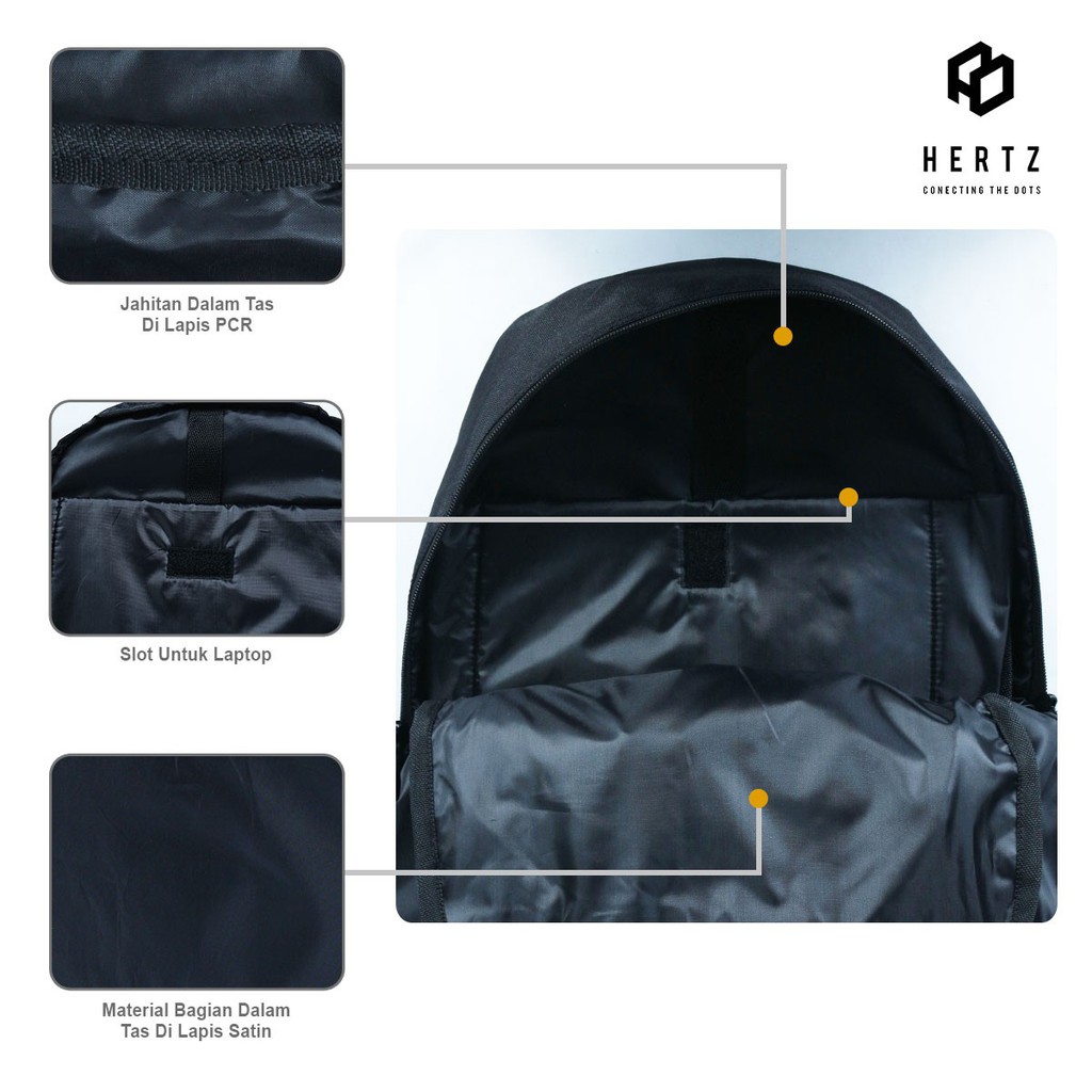 Tas Ransel Pria H 2540 Tas Punggung Backpack model terbaru Tas Sekolah Brand Hertz Murah Berkualitas