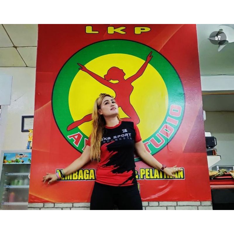 kaos & jogger hitam polos SXB SPORT (senam/aerobic/zumba/gym)