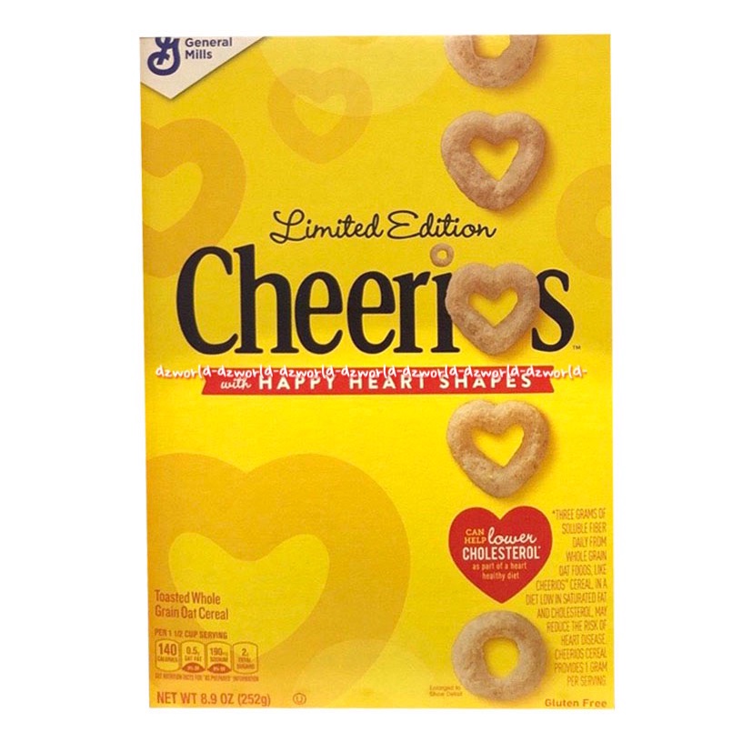 Cheerios Happy Heart Shapes 252gr Lower Cholesterol Cereal General Milis Gran Oat Cereal Limited Edition Sereal Rendah Kolesterol Bentuk Love Lope Cerios Ceerios