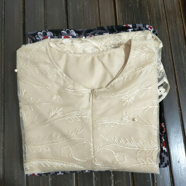 (termurah - Ori & Real Pic! Busui_3 Warna) Batik Couple Andhini Kebaya Couple Brukat Anabel - Bs073