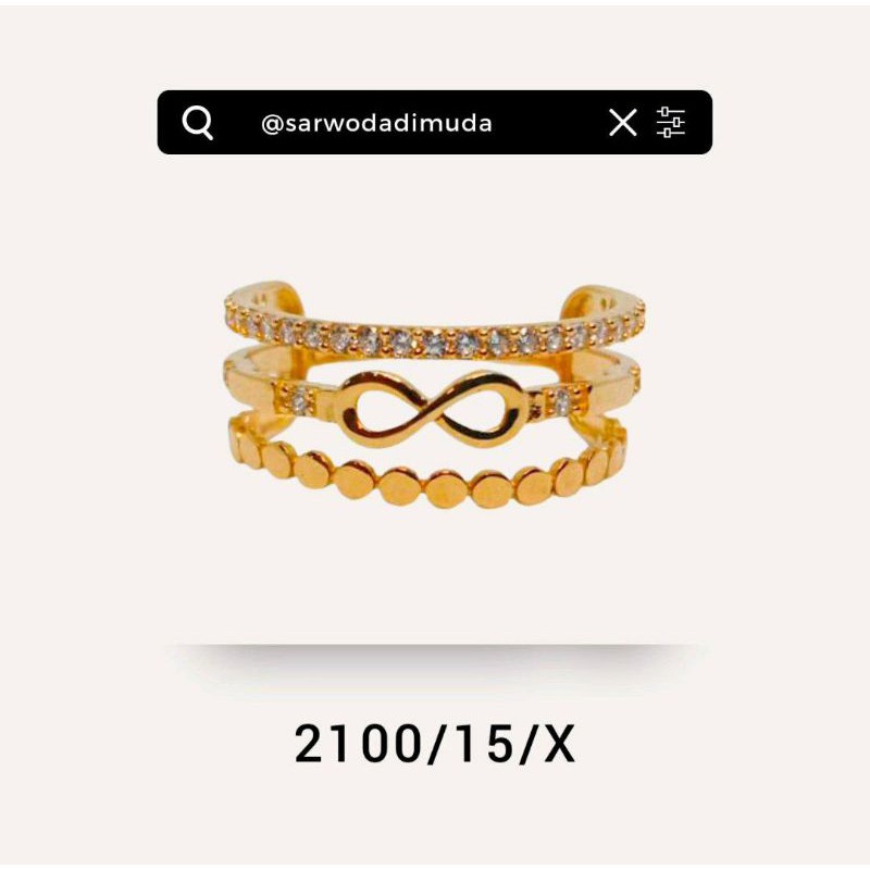 Cincin Emas Gift Hadiah Weeding Investasi Tunangan 2,1Gram/15