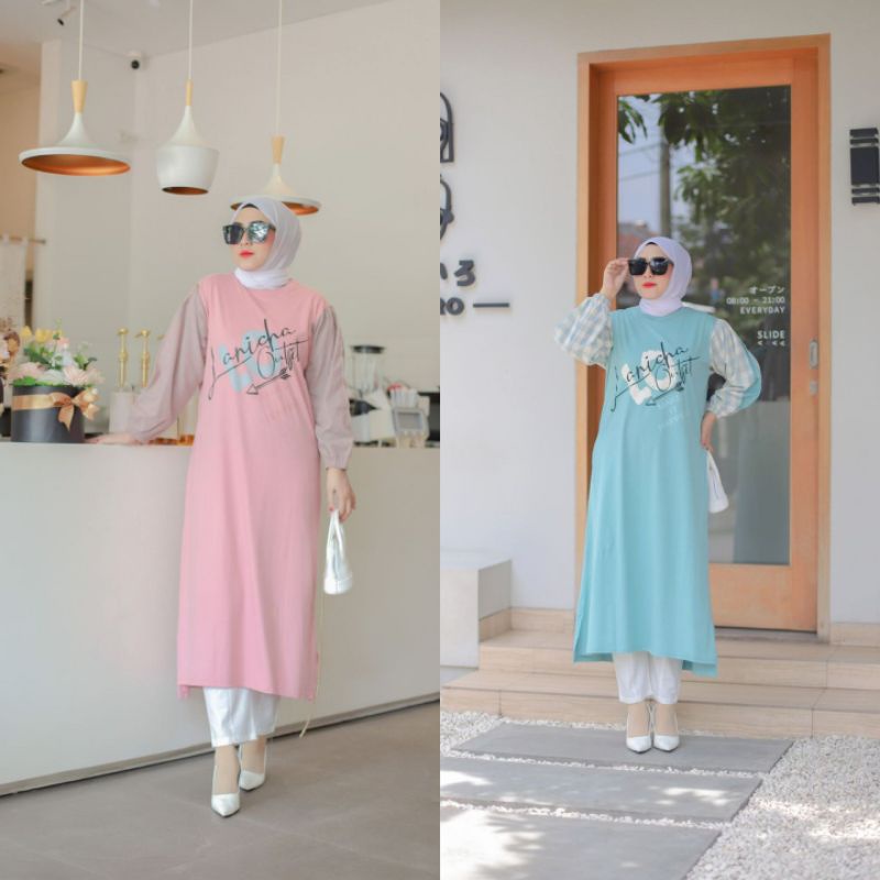 LONG TUNIK KOAS MIX KATUN BY LANICHA ORIGNAL/TUNIK /TUNIK WANITA/PAKAIN WANITA