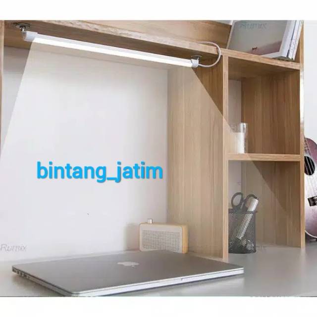 Lampu Neon Panjang Strip / Tabung Led USB Lampu Belajar Kerja Magnet