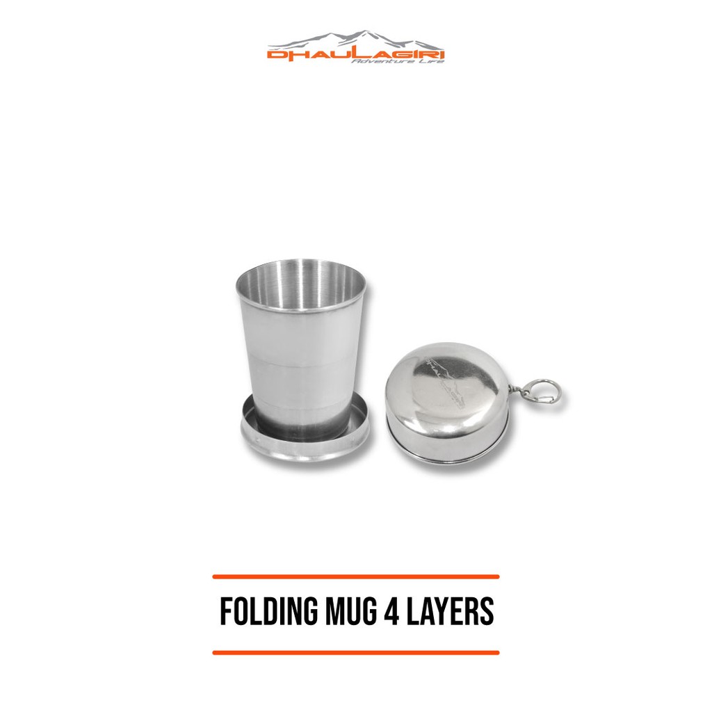 Folding Mug Stainless 4 Layers Dhaulagiri 250ML Gelas Lipat Outdoor Camping Portable