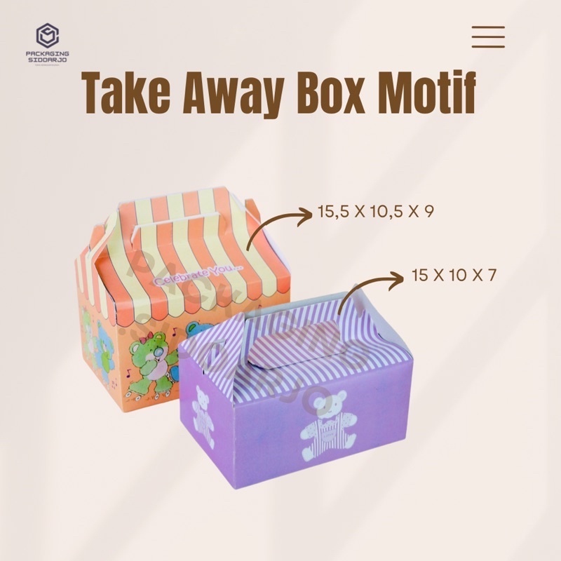 

Take Away Kraft Motif Boneka Uk 15,5x10,5x9/Box Jinjing Motif Uk 15,5x10,5x9/Box Jinjing/Box Hampers/Box Kado/Box Tenteng/Box Jinjing