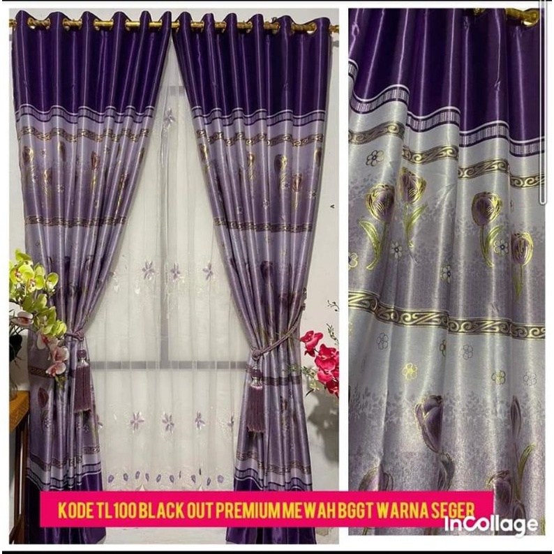 gorden blackout import prinmas bunga tulip ungu