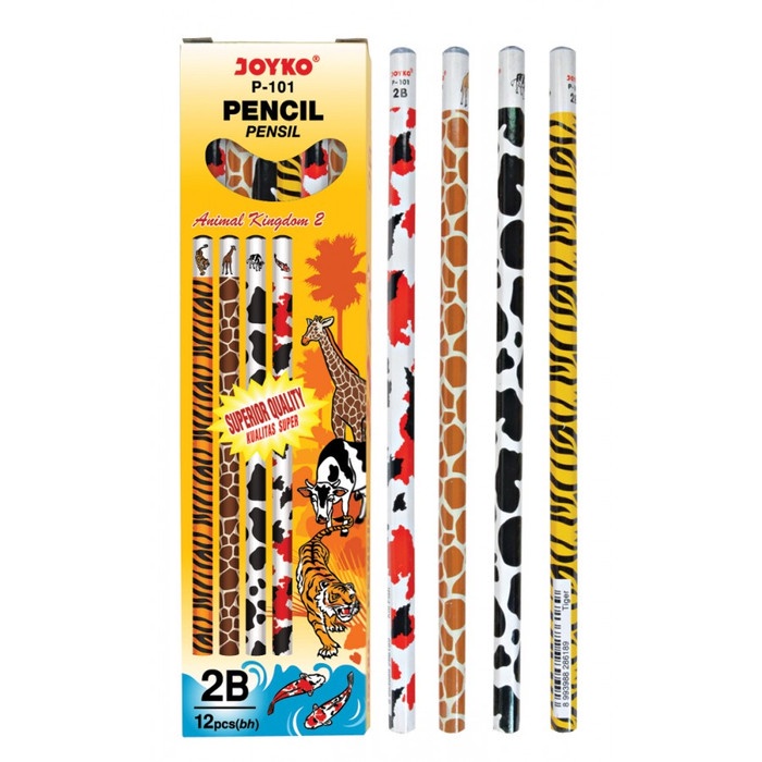 Pencil / Pensil Joyko P-101 / 2B / Animal Kingdom 2 / 1 BOX 12 PCS