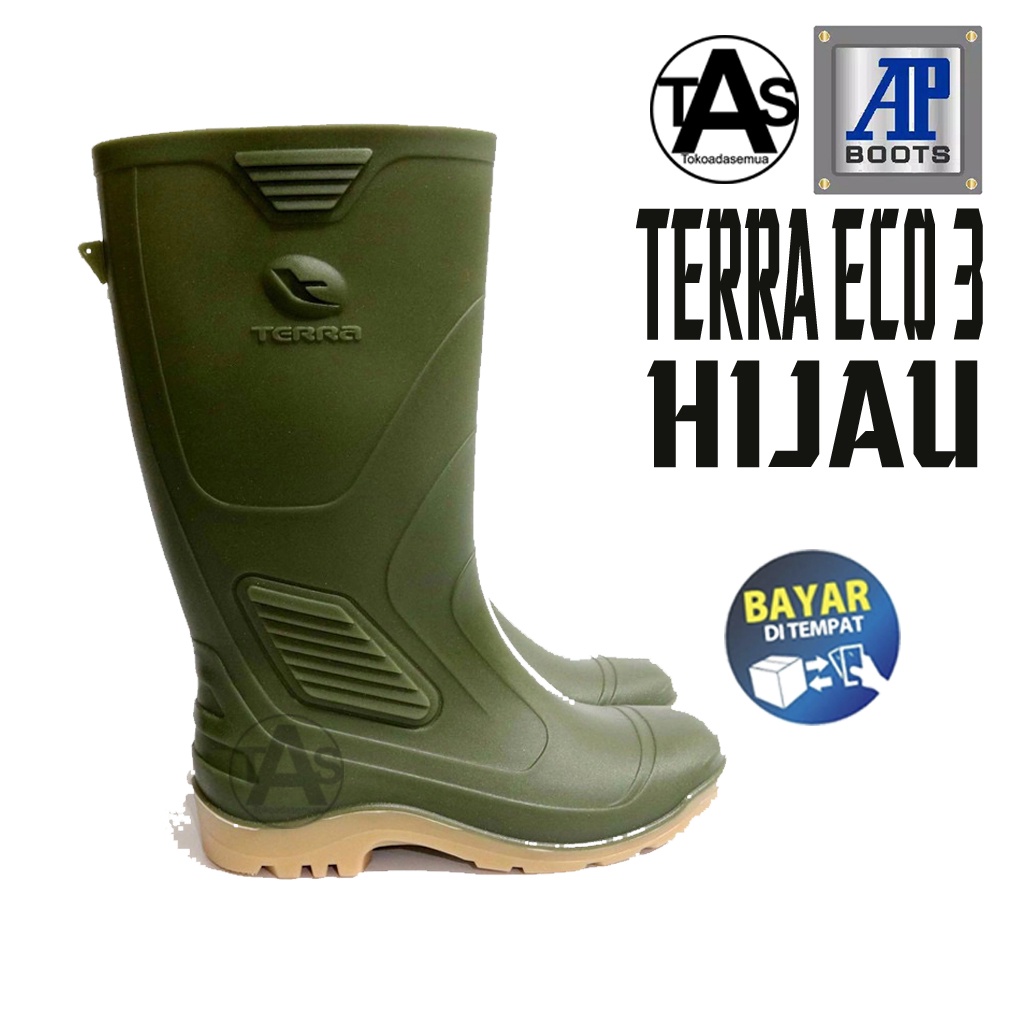 SEPATU BOOTS KARET AP BOOTS TERRA ECO 3 HIJAU UK 38-43 / SEPATU BOOTS KARET TERMURAH