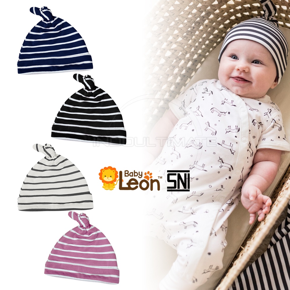 BABY LEON Topi Bayi Newborn Topi Anak Bayi Baru Lahir BH-801 Topi Bayi Laki Laki Perempuan Topi Bayi Kuncir Kupluk Bayi Baru Lahir Topi Bayi Baru Lahir Perlengkapan Bayi Baru Lahir