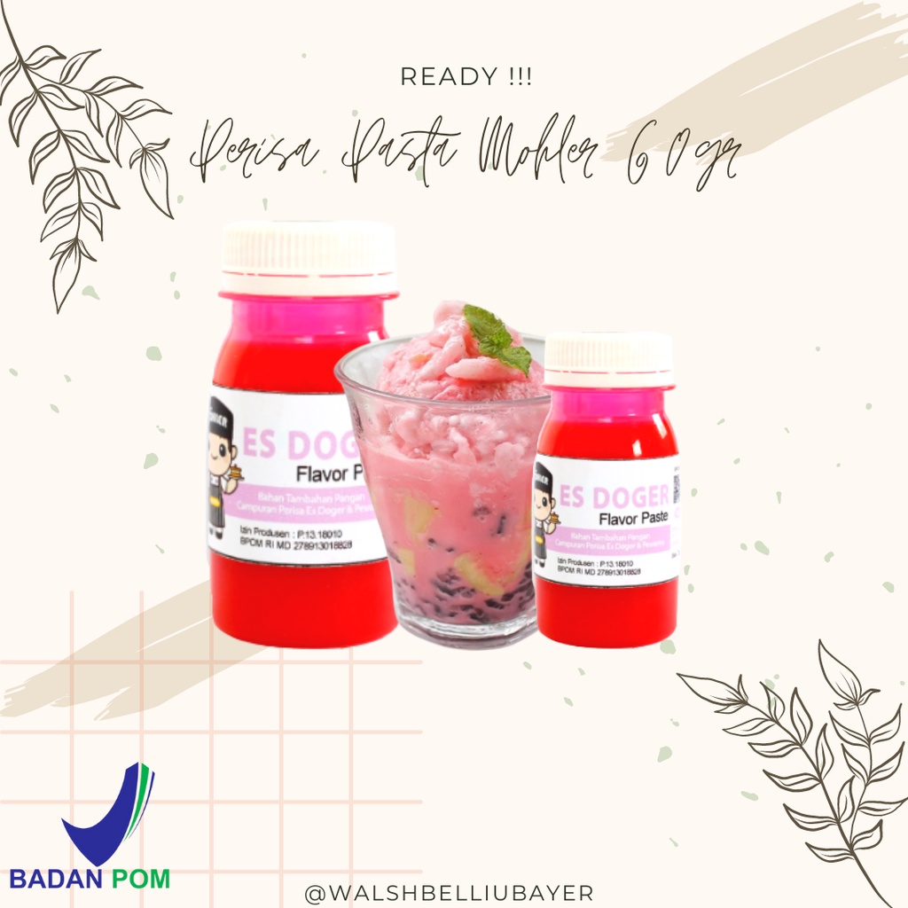 

⚡Cuci gudang⭐ PERISA PASTA ES DOGER 60gr / PERISA PASTA MINUMAN UNTUK BUKA PUASA DAN BISA BUAT UNTUK TAKJIL / PERISA PASTA PEWARNA BISA BUAT UNTUK BAHAN PANGAN KUE / MOHLER Pasta perisa pewarna ES DOGER