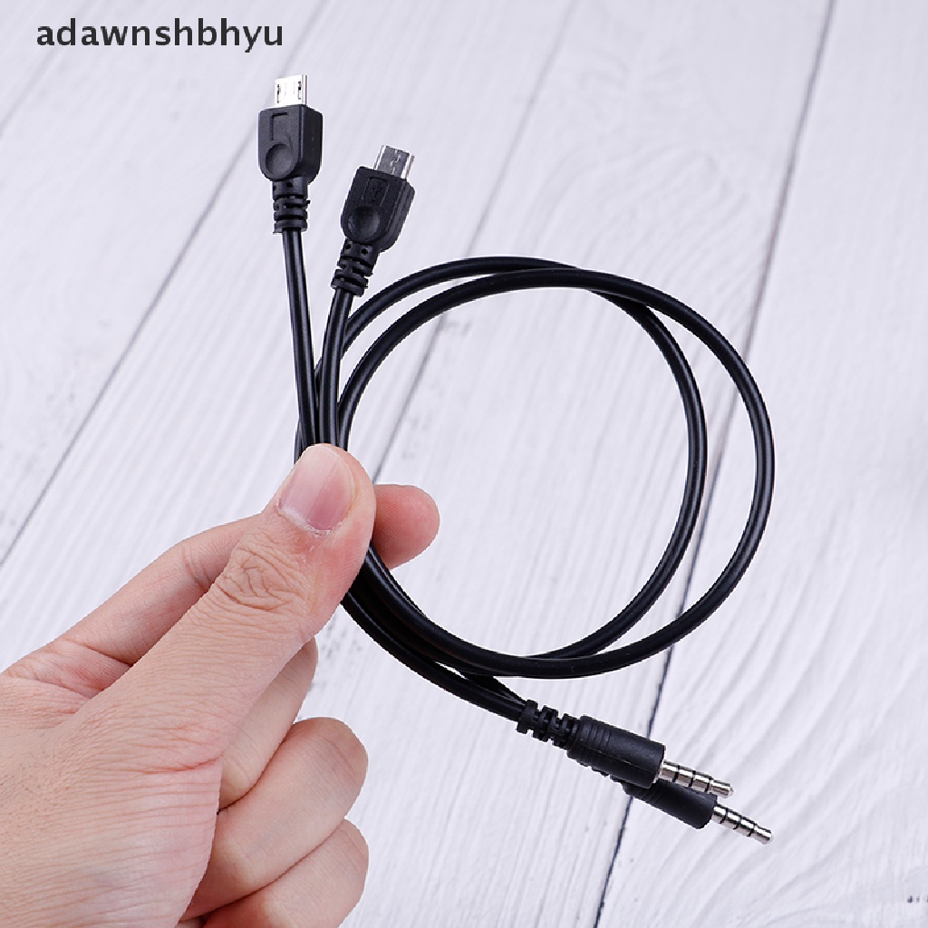 Adawnshbhyu 2Pcs 3.5mm stereo male to micro USB male car AUX out cable Untuk Android samsung