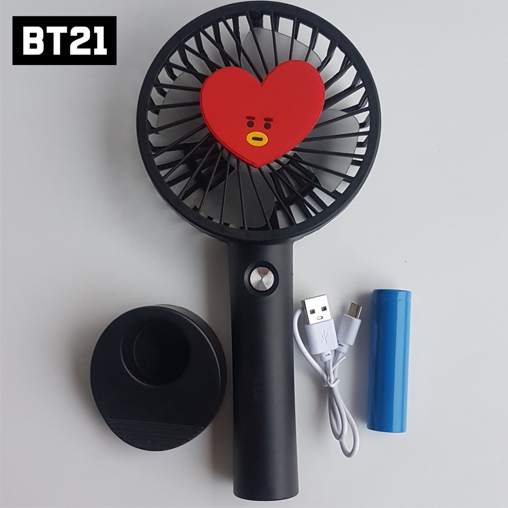 KIPAS BT21 BTS HANDY FAN PORTABLE CAS USB KIPAS DUDUK / KIPAS TANGAN CHIMMY TATA COOKY