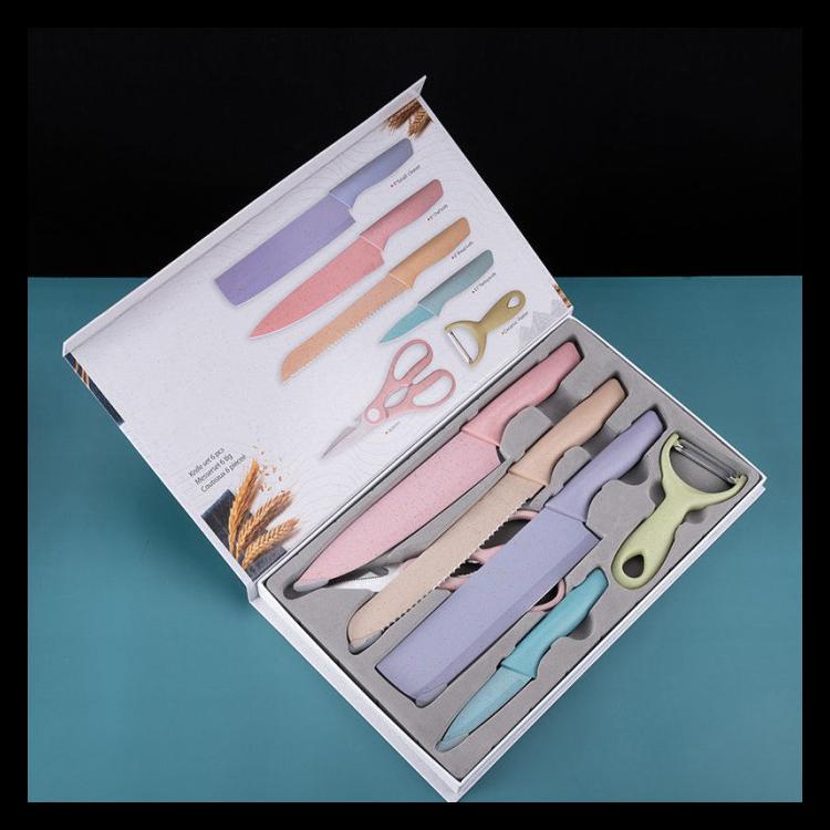 6IN1 Pisau Set EVCRIERH Stainless Dilapis Anti Lengket /Peralatan Masak Pisau pastel PISAU DAPUR| KITCHEN KNIFE SET 6 IN 1 | PISAU MACARON VIRAL